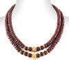 Two Row 7-8 mm, Ruby Gemstone Necklace With Gold Plated Beads - ZeeDiamonds