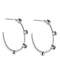 0.8 Ct Designer Hoopla Style Black Diamond Earrings in Silver - ZeeDiamonds