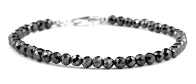 Certified 4 mm Black Diamond Bracelet With Silver Clasp.Earth Mined. AAA Quality - ZeeDiamonds