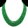 Five Strand Green Emerald Gemstone Beads Necklace, 100% Certified - ZeeDiamonds