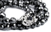 8 mm Black Diamond Beads Necklace With Black Diamond Solitaire Clasp - ZeeDiamonds