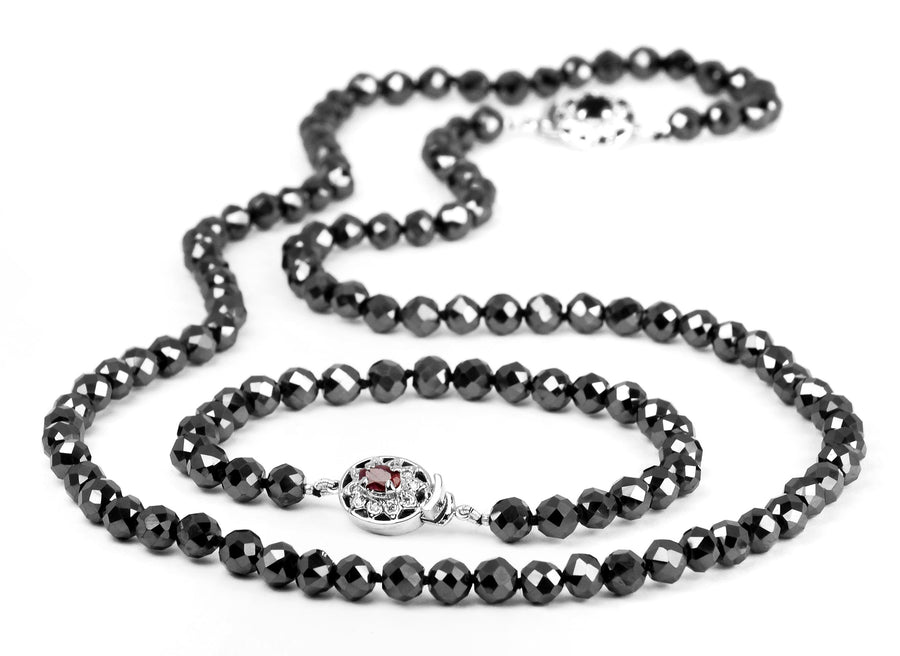 8 mm Derek Jeter Black Diamond Necklace with Bracelet Combo Set - ZeeDiamonds