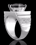 4 Ct Black Diamond Solitaire Men's Heavy Ring, Wedding Collection, Great Brilliance - ZeeDiamonds