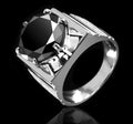 4 Ct Black Diamond Solitaire Men's Heavy Ring, Wedding Collection, Great Brilliance - ZeeDiamonds