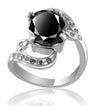 1.50 Ct Certified Black Diamond Ring With Diamond Accents, Latest Design - ZeeDiamonds