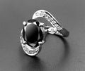 1.50 Ct Certified Black Diamond Ring With Diamond Accents, Latest Design - ZeeDiamonds