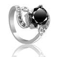 1.50 Ct Certified Black Diamond Ring With Diamond Accents, Latest Design - ZeeDiamonds