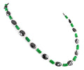 3-4 mm Colombian Emerald and 6-9 mm Black Diamond Fancy Beads Necklace - ZeeDiamonds