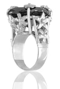 7 Ct Round Black Diamond Designer Ring in 925 Sterling Silver - ZeeDiamonds