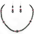 4-8 mm Black Diamond Designer Necklace with Ruby Accents - ZeeDiamonds