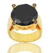 4 Ct Black Diamond Solitaire Ring With Diamond Accents on Prong, Excellent Quality - ZeeDiamonds
