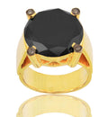 4 Ct Black Diamond Solitaire Ring With Diamond Accents on Prong, Excellent Quality - ZeeDiamonds