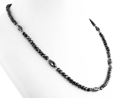 4mm AAA Certified Black Diamond Necklace with Fancy Diamond Beads - ZeeDiamonds