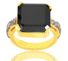 3 Ct Princess Black Diamond Ring With Diamond Accents, Great Shine & Design - ZeeDiamonds