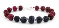 7-8 mm Faceted Ruby Gemstone Bracelet With Blue Sapphire Beads - ZeeDiamonds