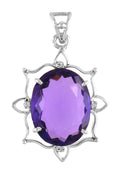 20cts Brazilian Amethyst Gemstone Handmade Pendant in 925 Silver - ZeeDiamonds