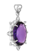 20cts Brazilian Amethyst Gemstone Handmade Pendant in 925 Silver - ZeeDiamonds