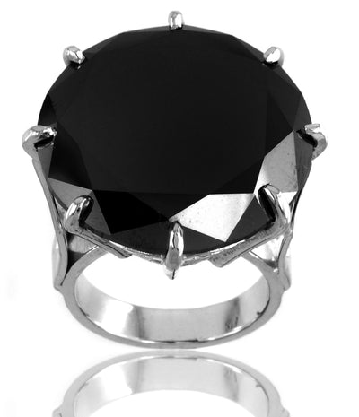 5 Ct AAA Quality Black Diamond Solitaire Heavy Ring, Great Design & Shine - ZeeDiamonds