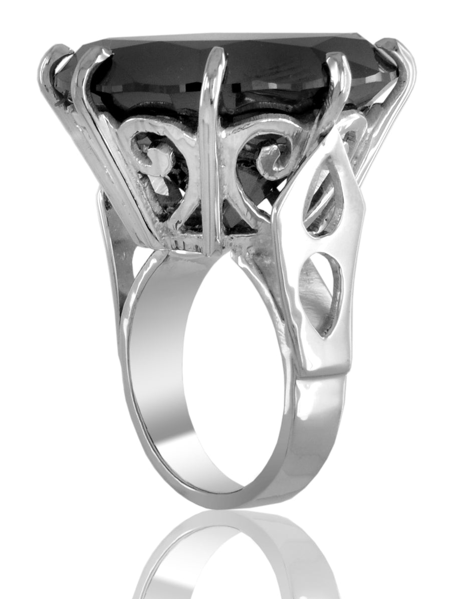 5 Ct AAA Quality Black Diamond Solitaire Heavy Ring, Great Design & Shine - ZeeDiamonds