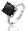 2.50 Ct Princess Cut AAA Certified Black Diamond Solitaire Ring, Great Shine & Luster - ZeeDiamonds