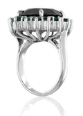 3 Ct Certified Black Diamond Ring With Gemstone Accents, Beautiful Design - ZeeDiamonds