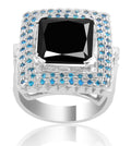 2 ct Gorgeous Black Diamond Cocktail Ring With Accents, Great Shine & Luster - ZeeDiamonds