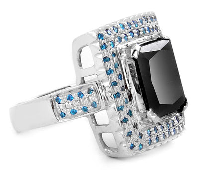 2 ct Gorgeous Black Diamond Cocktail Ring With Accents, Great Shine & Luster - ZeeDiamonds