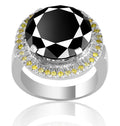 5-7 Ct Black Diamond Ring with Choice of Gemstone Accents - ZeeDiamonds