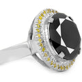 5-7 Ct Black Diamond Ring with Choice of Gemstone Accents - ZeeDiamonds
