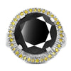 5-7 Ct Black Diamond Ring with Choice of Gemstone Accents - ZeeDiamonds