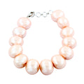 Peach Pearl (Moti) Gemstone Designer Bracelet Women's In 6-8.5 Inches - ZeeDiamonds