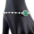 11 Ct Emerald With Pearl (Moti) 100% Certified Beaded, Sterling Silver Bracelet - ZeeDiamonds