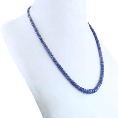 4 -5 mm 100% Certified Tanzanite Gemstone Necklace In 925 Silver - ZeeDiamonds