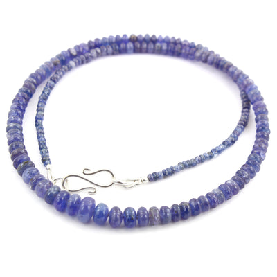 4 -5 mm 100% Certified Tanzanite Gemstone Necklace In 925 Silver - ZeeDiamonds