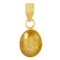 Certified Yellow Sapphire Pukhraj Gemstone, Birthstone Astrology Pendant - ZeeDiamonds