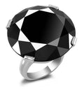 8-10 Ct Round Black Diamond Women's Ring in 925 Silver - ZeeDiamonds