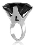 8-10 Ct Round Black Diamond Women's Ring in 925 Silver - ZeeDiamonds