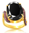 3 Ct AAA Certified Black Diamond Ring With Gemstones Accents, Great Shine - ZeeDiamonds