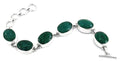 Green Oval Shape Emerald Gemstone Connector Bracelet - ZeeDiamonds