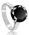 5.5 Ct Round Black Diamond Ring in Prong Setting - ZeeDiamonds