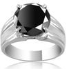 5 Ct Round Black Diamond Solitaire Ring in Prong Setting - ZeeDiamonds