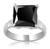 3 Ct AAA Certified Princess Cut Black Diamond Solitaire Ring, Great Shine & Luster - ZeeDiamonds
