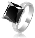 3 Ct AAA Certified Princess Cut Black Diamond Solitaire Ring, Great Shine & Luster - ZeeDiamonds