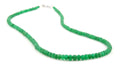 3 - 4 mm Single Strand Emerald Gemstone Necklace In Sterling Silver Clasp - ZeeDiamonds