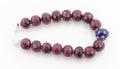 7-8 mm African Ruby Gemstone Bracelet With Blue Sapphire Bead - ZeeDiamonds