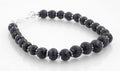 7-8 mm Natural Blue Sapphire Gemstone Beads Silver Goli Fancy Bracelet - ZeeDiamonds