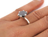 3 Ct AAA Quality Certified Black Diamond Solitaire Ring with Prong Settings-925 Sterling Silver, Great Shine