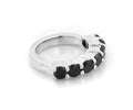 0.70 Ct Black Diamond Band Wedding Ring in 925 Sterling Silver - ZeeDiamonds