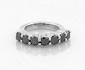 0.70 Ct Black Diamond Band Wedding Ring in 925 Sterling Silver - ZeeDiamonds