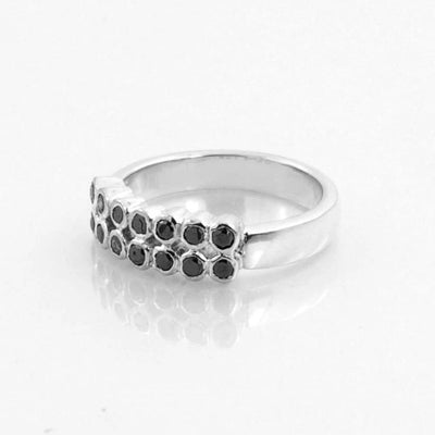 Certified Black Diamond Designer Ring Band in 925 Sterling Silver - ZeeDiamonds